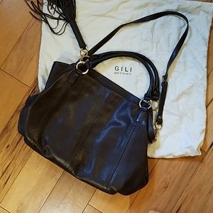 GILI dark brown leather bag